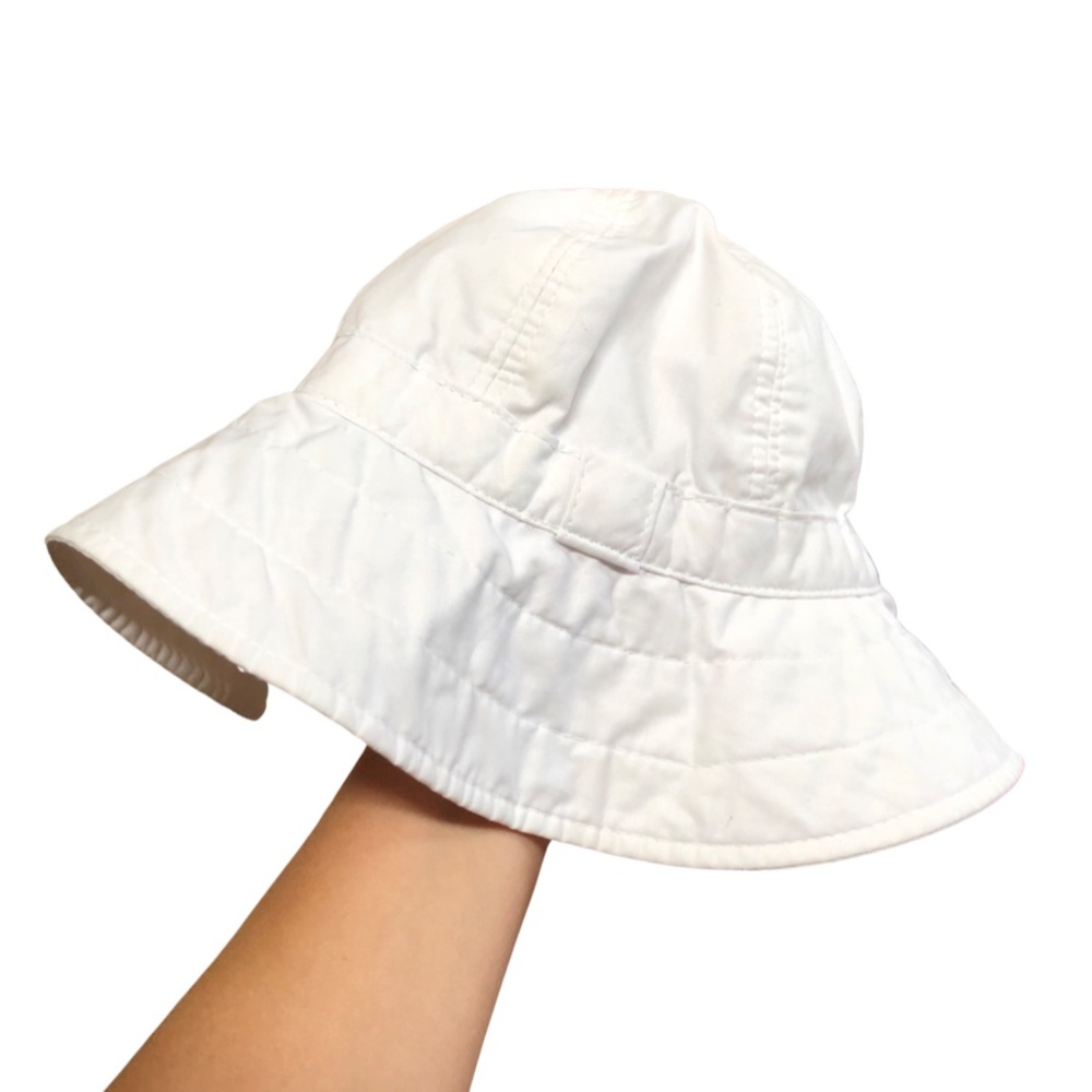 Vintage Nautical Beach White Floppy Brim Bucket Hat